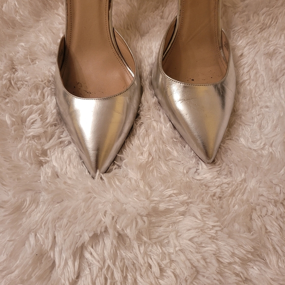 J. CREW SILVER METTALLIC STILETTO ANKLE STRAP POINTY TOE PUMP! - Picture 6 of 9